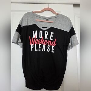 Hybrid & Company Gray, Black and Pink Tee